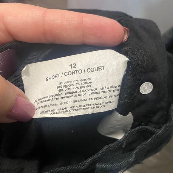 Gloria Vanderbilt Amanda Stretch High Rise Straight Leg Jeans Black Sz 12 Short - Picture 10 of 12